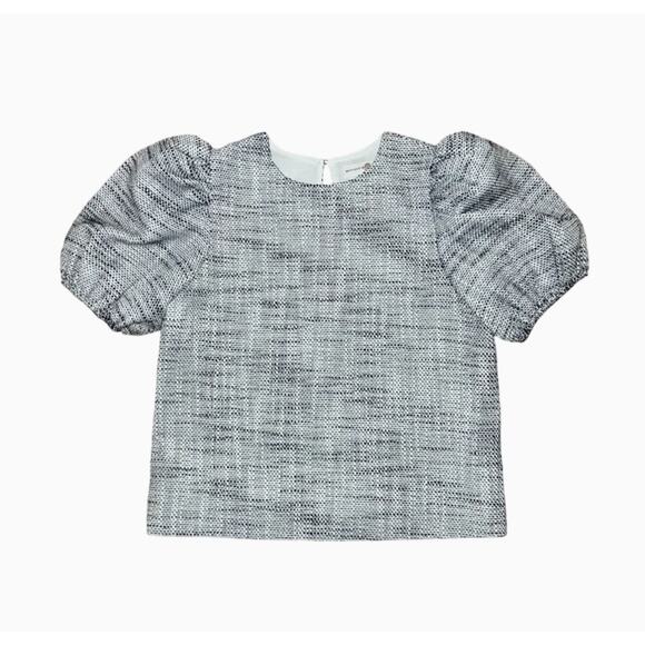 Brown Bowen‎ & Company Tillie Top 2.0- Nantucket Navy Tweed size 10 - Picture 1 of 7